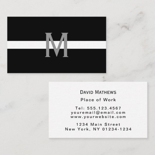 EMS EMT Thin White Line Monogramed Professional Visitekaartje (Voorkant / Achterkant)