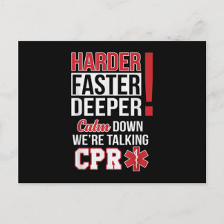 EMS Harder Faster Deeper CPR EMT Medic Nurse Aankondigingskaart