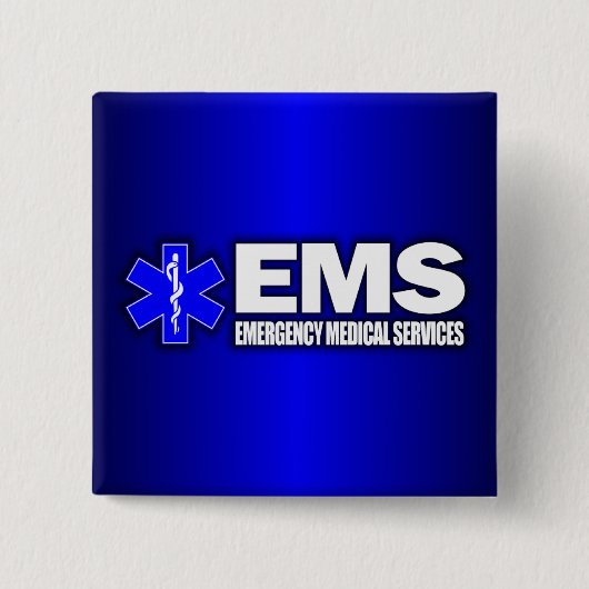EMS - Medische nooddiensten Vierkante Button 5,1 Cm (Voorkant)