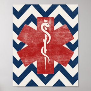 EMS Star Poster Paramedic Art afdrukken