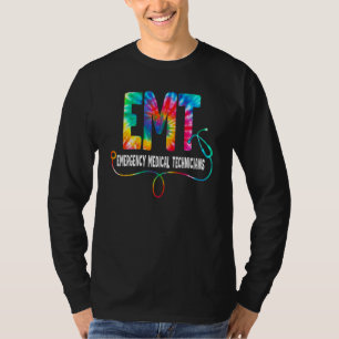 Emt-ambulanceverpleegkundigen Tie Dye-stethoscoop T-shirt