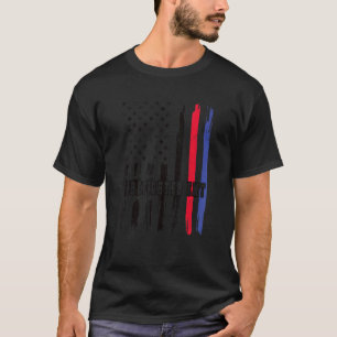 Emt Brandweerman Amerikaanse vlag Brandweerman Emt T-shirt