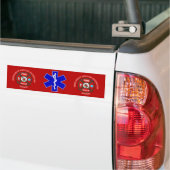 EMT brandweerman in ruste Maltees kruis Bumpersticker (Op Truck)