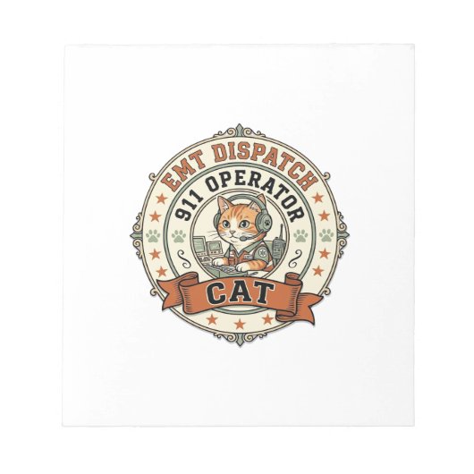 EMT-dispatch 911-operator Cat EMT-dispatch 911-Ope Notitieblok (Voorkant)