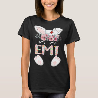 EMT Easter Nurse Floral Bunny T-shirt