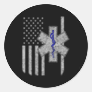 EMT Eerste Responder Vlag of Tweezijdig Ronde Sticker
