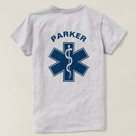EMT EMS Paramedic Blue T-shirt (Design achterkant)