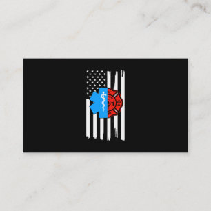 Emt Firefighter American Flag Distress.Png Visitekaartje