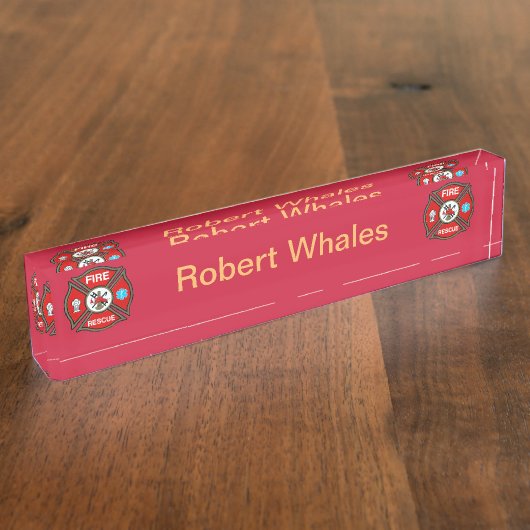 EMT Firefighter Custom AcrylDesk Naambordje (Zijkant)