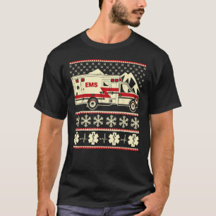 EMT Grappige Lelijke Kersttrui met ambulance T-shirt