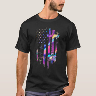 EMT hartslag Amerikaanse vlag hologram T-shirt
