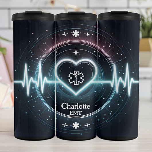 EMT Heartbeat Glowing Medical Design Thermosbeker