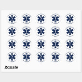 EMT Levensster Symbool Aangepaste tekst Ronde Sticker (Vel)