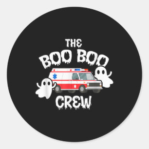 EMT Paramedic EMS Boo Boo Crew Ambulance Ghost Hal Ronde Sticker