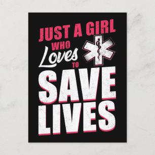 EMT Paramedic EMS Emergency A Girl die van Feestdagenkaart