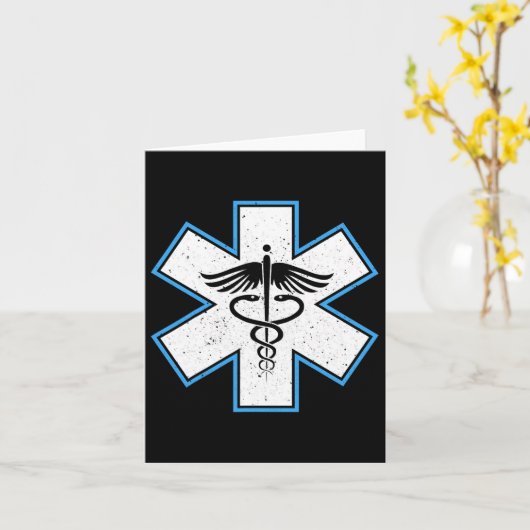 EMT Paramedic Star - Caduceus EMS First Responder Kaart (Gele Bloem)