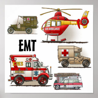 EMT-Poster voor ambulance voertuigen Poster