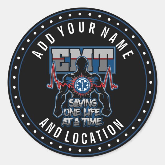 EMT Saving One Live tegelijk Ronde Sticker (Voorkant)