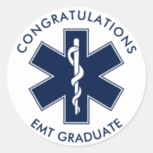 EMT Ster van het Symbool van het Leven Aangepaste Ronde Sticker
