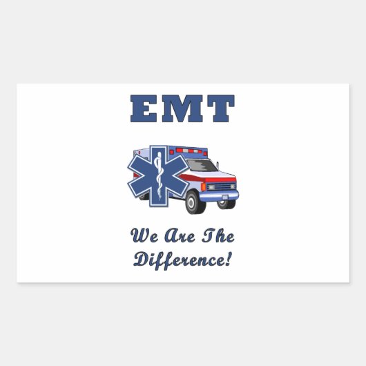 EMT We zijn het verschil Rechthoekige Sticker (Voorkant)