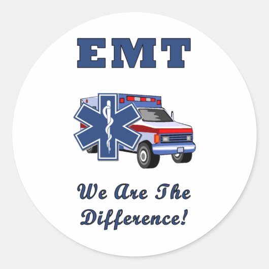 EMT We zijn het verschil Ronde Sticker (Voorkant)
