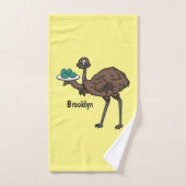 Emu avec dessin animé d'oeufs (Serviette à main)