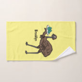 Emu avec dessin animé d'oeufs (Serviette à main)