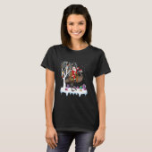 Emu Bird Lover Xmas Santa Riding Emu T-shirt (Voorkant volledig)
