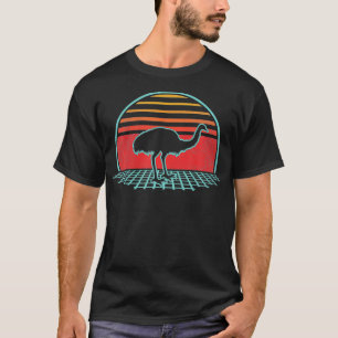 Emu Bird Rhea Retro 80s Style Gift T-shirt