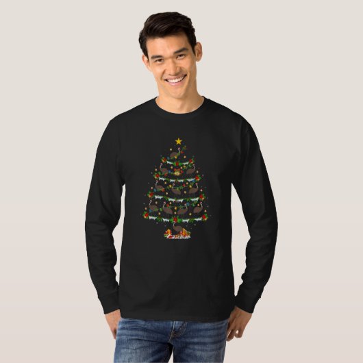 Emu Bird Xmas Lights Emu Christmas Tree T-shirt (Voorkant volledig)
