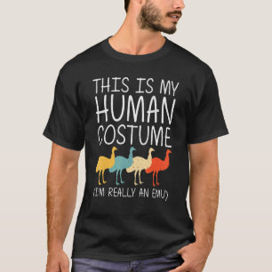 Emu Halloween Human Costume Ostrich Bird Rhea Easy T-shirt