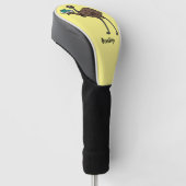 Emu met cartoon van eieren golfheadcover (Schuin)