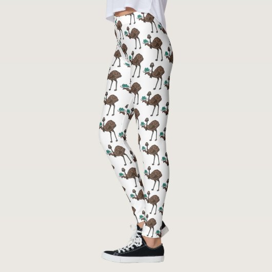 Emu met cartoon van eieren leggings (Links)