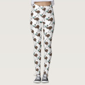 Emu met cartoon van eieren leggings (Voorkant)
