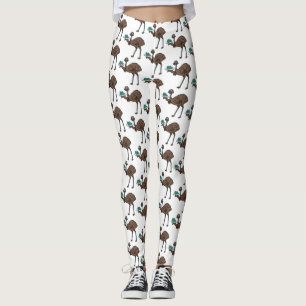 Emu met cartoon van eieren leggings