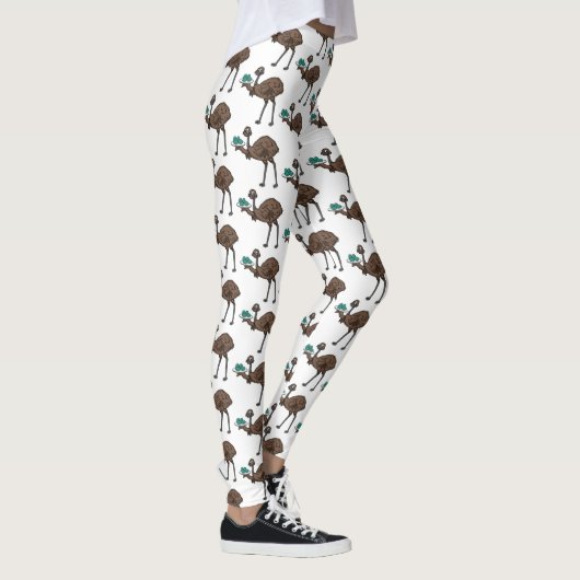 Emu met cartoon van eieren leggings (Rechts)