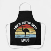 EMU met Duitse Tekst Das Leben ist besser Schort (Voorkant)