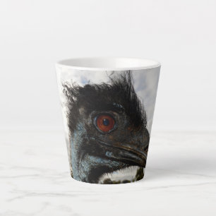 Emu met krullende ogen, latte mok