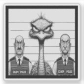 "Emu Police Lineup" Vinyl Sticker (Voorkant)