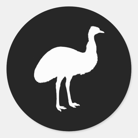 Emu Ronde Sticker (Voorkant)
