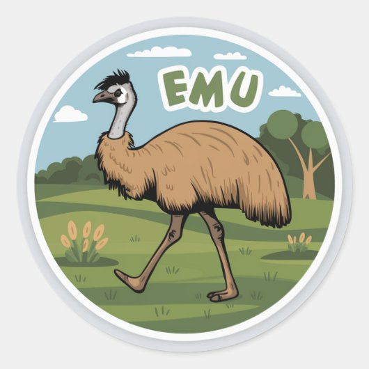 EMU-sticker Ronde Sticker (Voorkant)