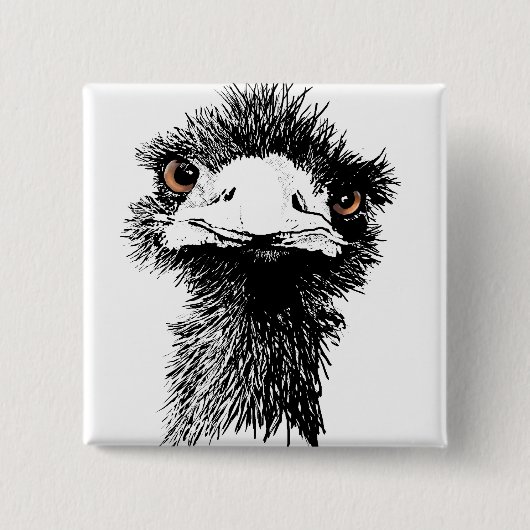 Emu Vierkante Button 5,1 Cm (Voorkant)
