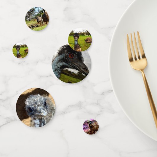 Emus australien, table d'anniversaire Confetti (Groupe)