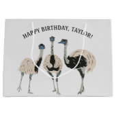 Emus Vogelliefhebbers gepersonaliseerd Groot Cadeauzakje (Voorkant)