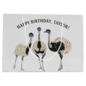 Emus Vogelliefhebbers gepersonaliseerd Groot Cadeauzakje (Achterkant)