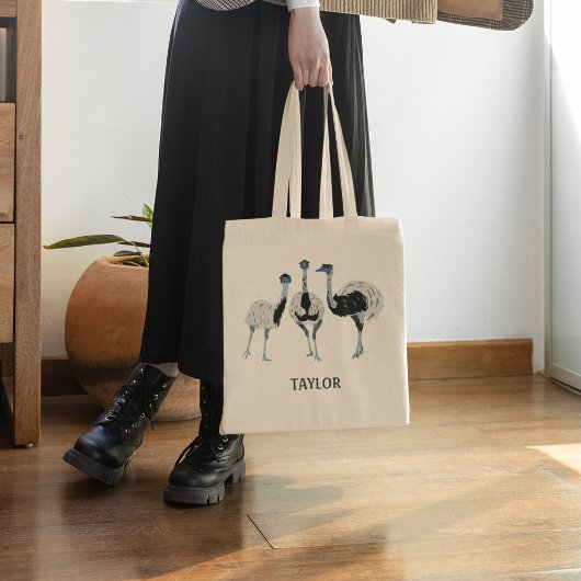 Emus Vogelliefhebbers gepersonaliseerd Tote Bag
