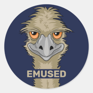 Emused Funny Emu Pun Ronde Sticker