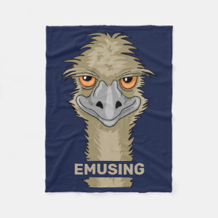 Emusing Funny Emu Pun Fleece Deken