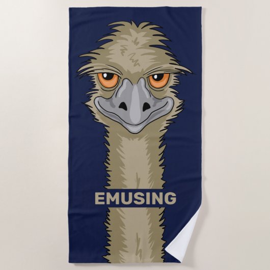 Emusing Funny Emu Pun Strandlaken (Voorkant)
