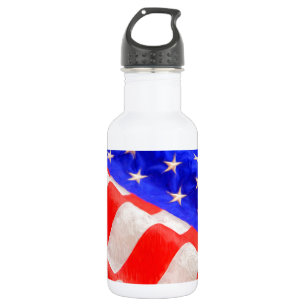 En Acier Inoxydable Bouteille d'eau avec drapeau américain (53 cl)